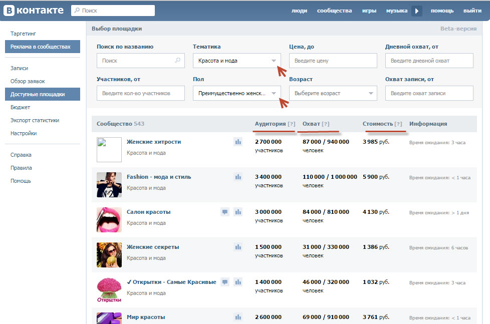 Как выбирать паблики для рекламы в ВКонтакте?